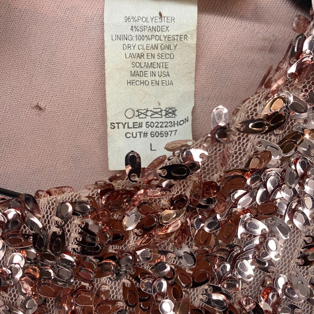 Akira Dress Women L Pink Sequin Embellished Shimmer Evening Mini Cocktail Prom - Picture 6 of 8